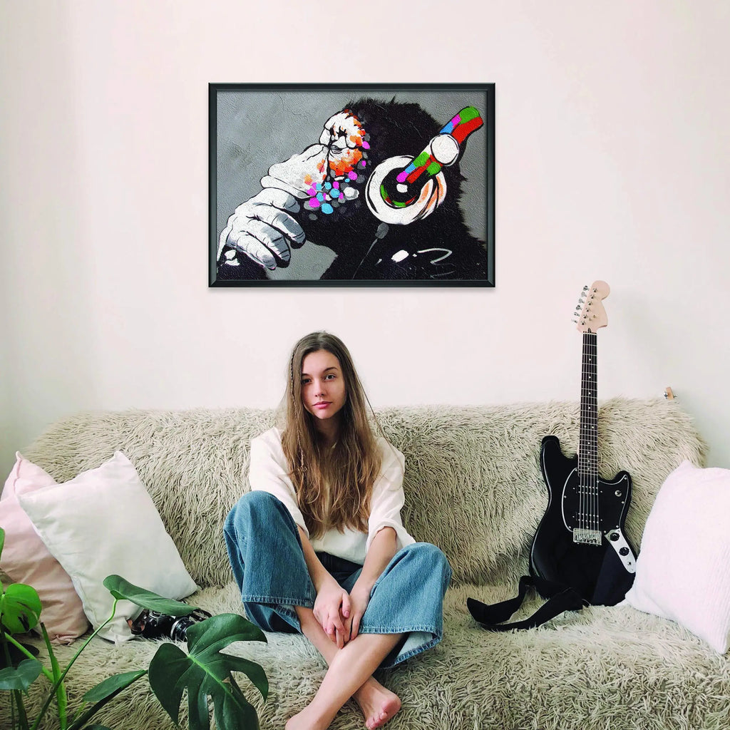 Banksy Monkey Graffiti Poster for Musical Player Decoration 22x16 inches